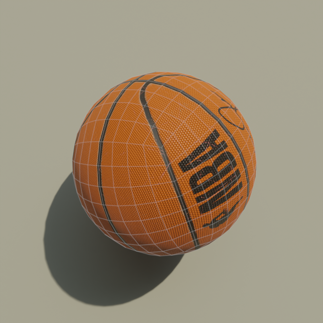 low-poly basketball ball preview image 3